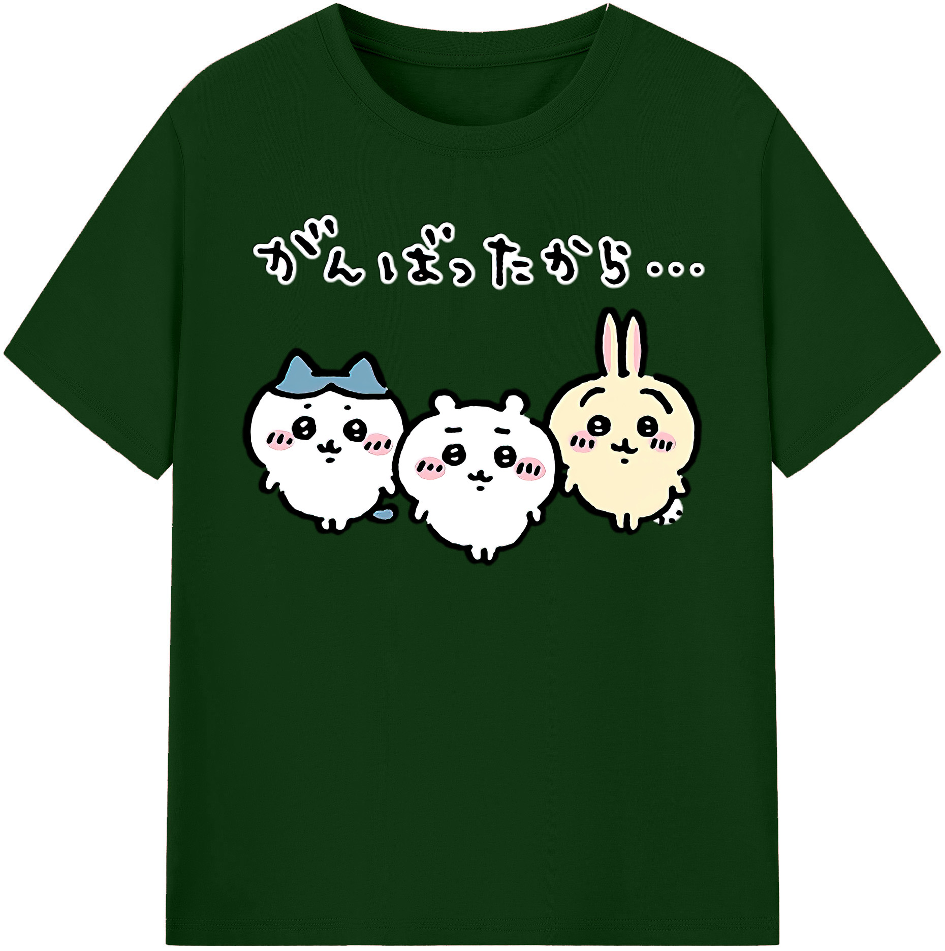 （画像用） ちいかわ ハチワレ Chii-kawa hachiware 綿100％半袖Tシャツ（フロントプリント）